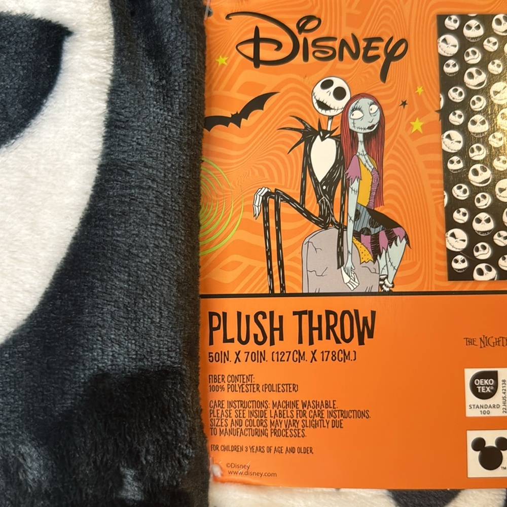 Disney The Nightmare Before Christmas Jack Skellington plush throw blanket NWT - Picture 4 of 5